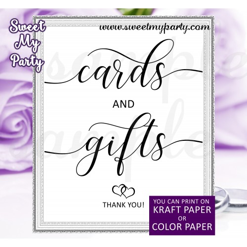 Rustic Wedding Cards and Gifts Sign, Wedding signs, (022w)